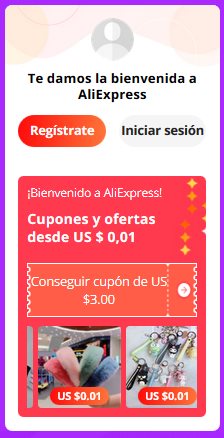 Inicion sesion Aliexpress